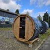 200 cm ilgio termo medienos pirtis su Harvia Cilindro 9 kw krosnele