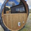 200 cm ilgio termo medienos pirtis su Harvia Cilindro 9 kw krosnele